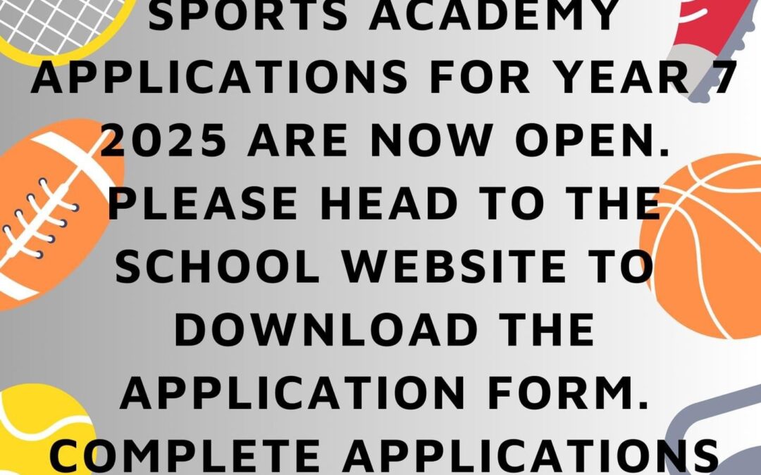 Sports Academy Applications for 2025 now open